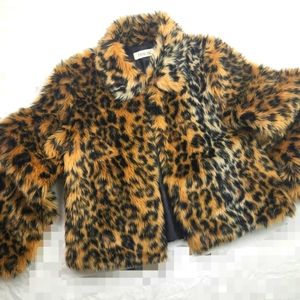 Tanlin Leopard print Faux Fur Teddy Jacket Size M